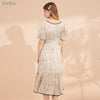 ARTKA 2021 Summer New Elegant V Neck Floral Chiffon Dress Female Puff