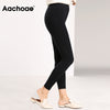 Aachoae Autumn Winter Women Leggings 2020 Solid Casual Slim Pants