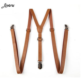 Vegan Leather Suspender Men Y Shape Braces Adjustable