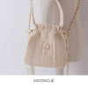 Angelatracy Elegent Diamond Pearl Lace Beige Chain