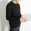 Autumn Men's Retro Thick Line Pullover Sweater Soft and Comfortable