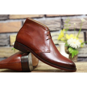 Autumn New Products Men Brown PU Leather High Top Lace Up Boots Men