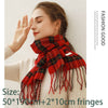 Autumn Winter Scarf Red Grids Beige Checked