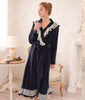 Autumn Winter Women Sleepwear Flannel Robe Thicken Ruffle