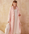 Autumn Winter Women Sleepwear Flannel Robe Thicken Ruffle