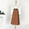 Autumn and winter deer velvet skirts single breasted match skirts