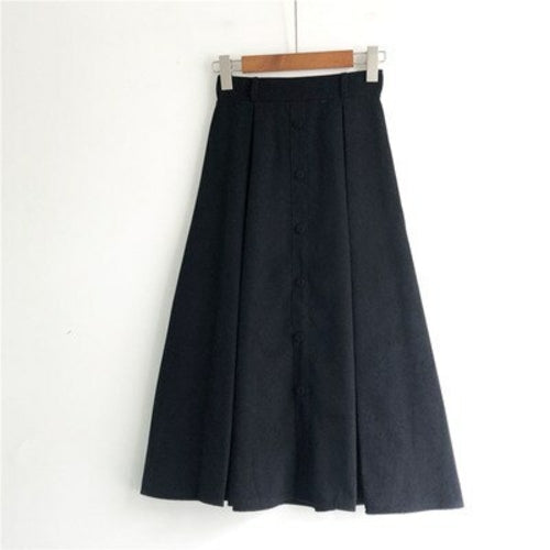 Autumn and winter deer velvet skirts single breasted match skirts