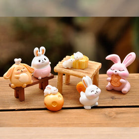 BAIUFOR Miniature Fairy Garden Anime Figures Cute Rabbits Micro