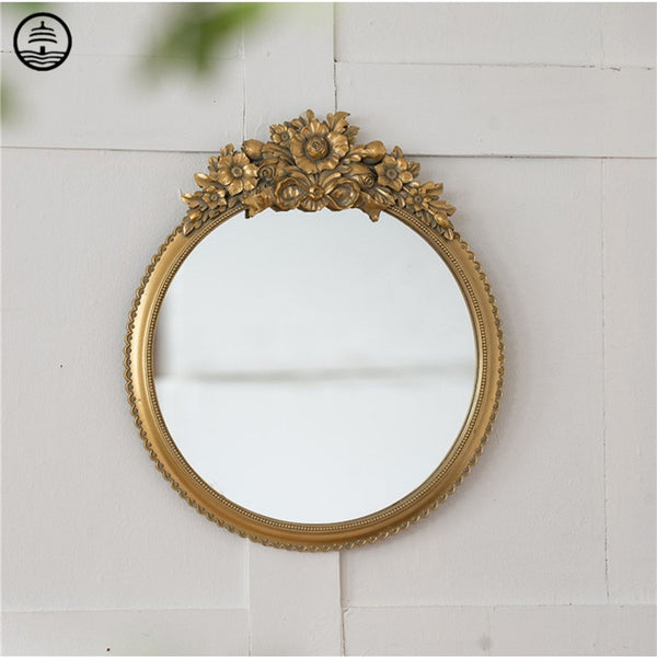 BAO GUANG TA French Luxurious Retro Carving Mirror Art Gold Hanging