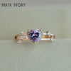 BIJOX STORY Fashion 925 Silver Jewelry Ring for Woman Heart Shape