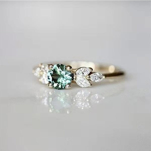 BIJOX STORY Fashion 925 Silver Jewelry Rings with Emerald Zircon