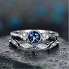 BIJOX STORY Trendy Silver 925 Jewelry Ring with Emerald Sapphire