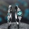 BIJOX STORY Trendy Silver 925 Jewelry Ring with Emerald Sapphire