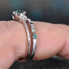 BIJOX STORY Trendy Silver 925 Jewelry Ring with Emerald Sapphire