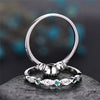 BIJOX STORY Trendy Silver 925 Jewelry Ring with Emerald Sapphire