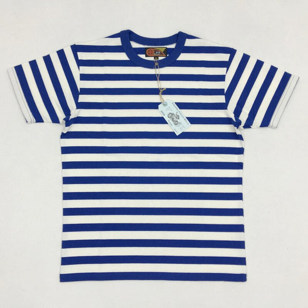 BOB DONG 2cm Stripes Sailor's Tee Shirts Mens Crew neck Border T