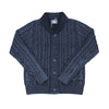 BOB DONG Shawl Collar Indigo Cotton Cardigan Jacquard Pattern Sweater