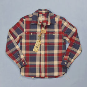 BOB DONG Ultra Heavy Plaid Shirts Men's Workwear Long Sleeved Checked