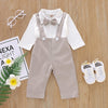 Baby Boys Bow Long Sleeved Romper Suspender Pant