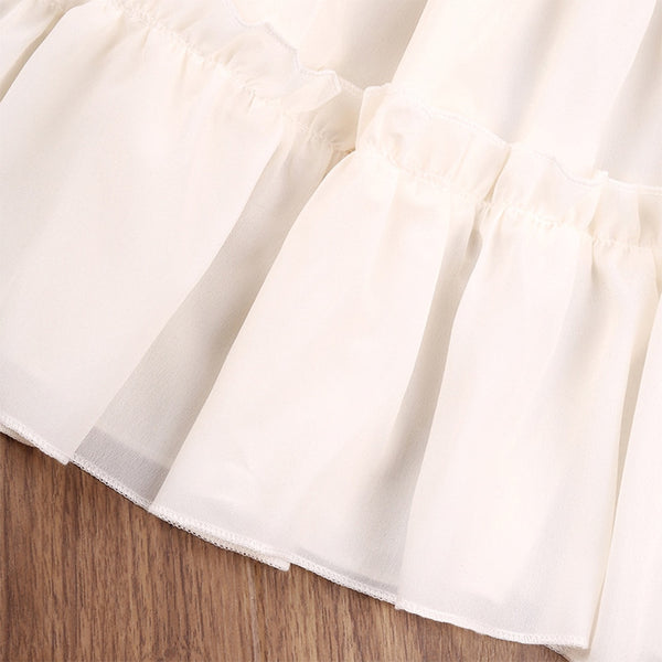 Baby Girls Clothes Summer Dress Solid White Tulle Beauty Princess