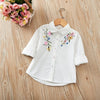 Baby GirlsFlower Embroidered Shirt New Casual Children's Clothing