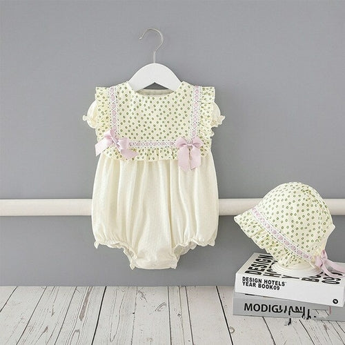 Baby Summer Clothes Set Cotton Newborn Baby Girl Rompers Dot Infant