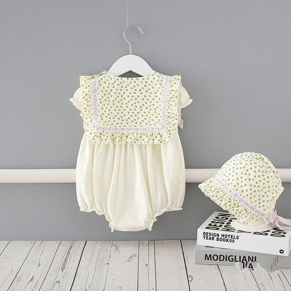 Baby Summer Clothes Set Cotton Newborn Baby Girl Rompers Dot Infant