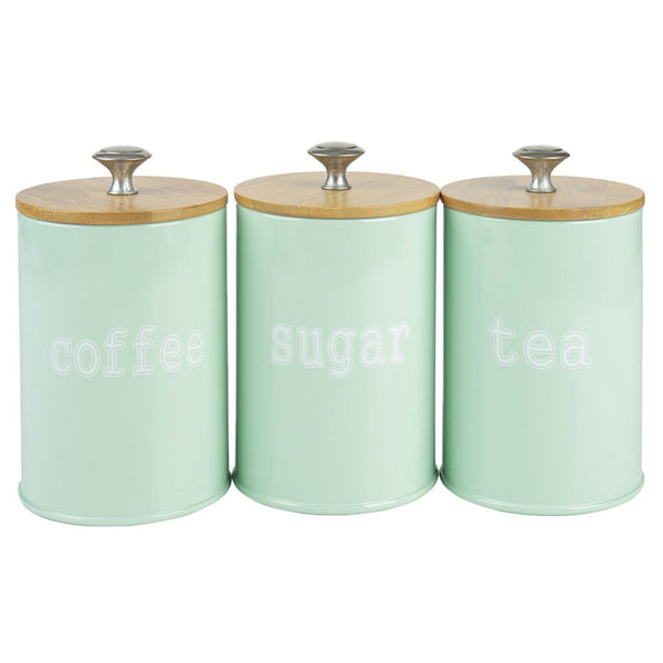 Bakery Box & Kitchen Metal Condiment Canister Set Tea Coffee Storage