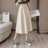 Bean Green Elegant Summer A Line Pleated Skirts Woman 2021 Korean