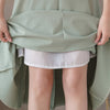 Bean Green Elegant Summer A Line Pleated Skirts Woman 2021 Korean