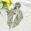 Chiffon Headscarf Flower Scrunchies Floral Elastic