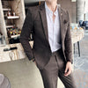 ( Blazer + Pants ) High end Brand Formal Business Plaid Mens Suit
