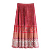 Bohemia Location Floral print Cotton Long BOHO Skirt  Hippie Women