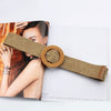 Bohemian Braided Waist Belt Round Square Buckle