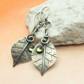 Bohemian Plant Leaves Earrings Vintage Jewelry Silver Color