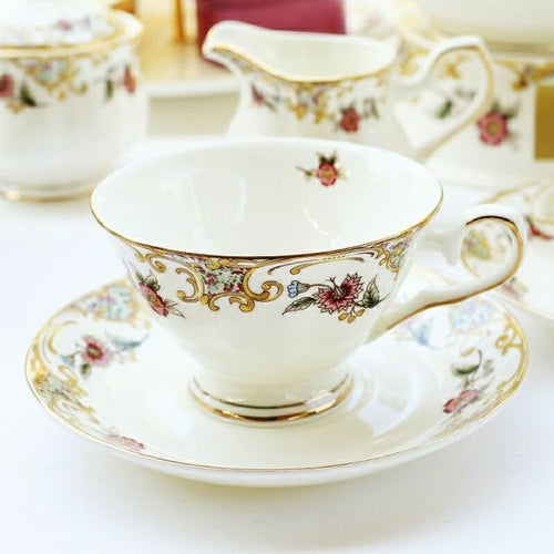 Bone China Coffee Cup Spoon Saucer Set English afternoon Tea cup