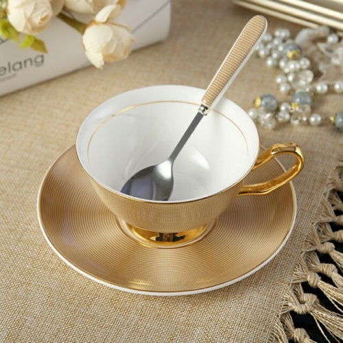 Bone China Coffee Cup Spoon Saucer Set English afternoon Tea cup