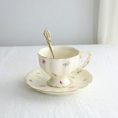 Bone China Coffee Cup Spoon Saucer Set English afternoon Tea cup