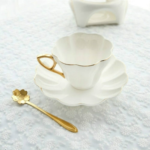 Bone China Coffee Cup Spoon Saucer Set English afternoon Tea cup