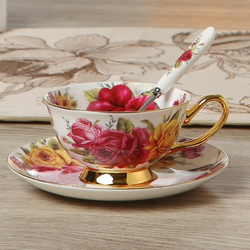 Bone China Coffee Cup Spoon Saucer Set English afternoon Tea cup