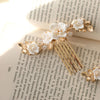 Bridal Hair Pins Flower Small Combs Gold Leaf Wedding Headpiece