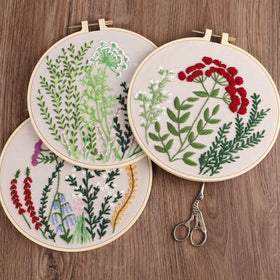 Brilliant Lavender Embroidery Kit DIY Needlework Flower Pattern