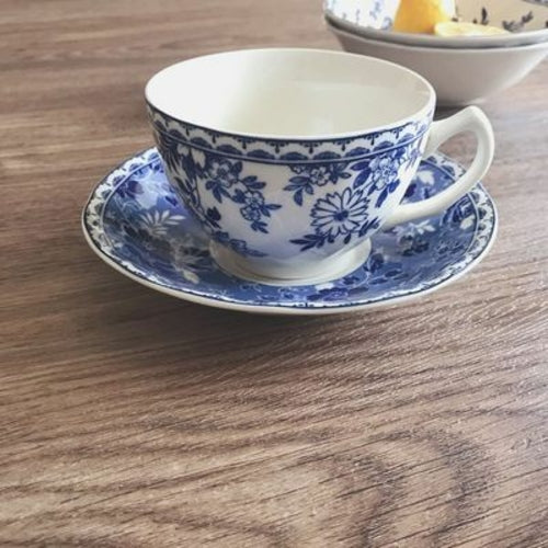 British Retro Blue and white porcelain tableware steak plate photo