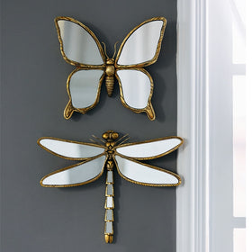 Butterfly Dragonfly Mirror Wall Decor