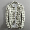 Spring And Autumn Vintage Classic Plaid Cotton Long Sleeve