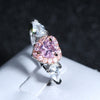 CC 925 Silver Rings For Women Princess Propose Marriage Pink Heart