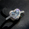 CC Heart Rings for Women S925 Silver Wedding Engagement Bridal Jewelry