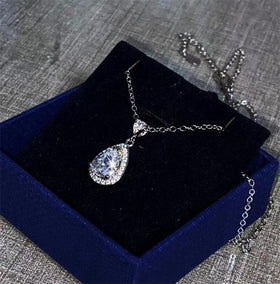 CC Necklaces Pendants Women S925 Silver Water Drop Cubic Zirconia