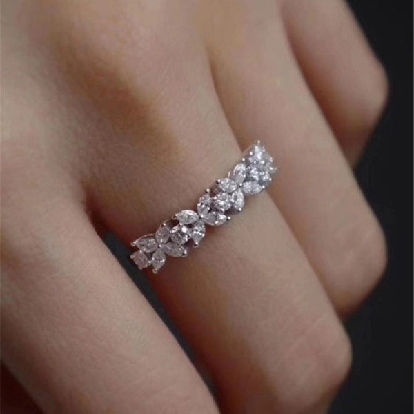 CC Wedding Rings For Women Solid S925 Silver Simple Single Row Cubic