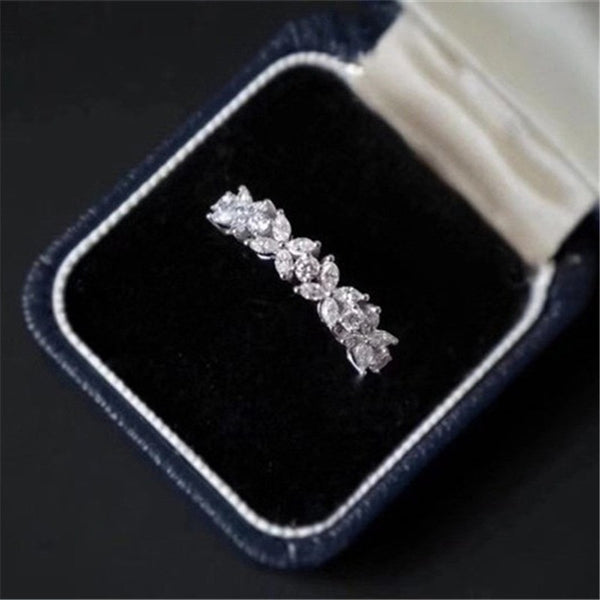 CC Wedding Rings For Women Solid S925 Silver Simple Single Row Cubic